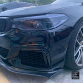BMW 5 Series M550 540 530 (with M-package bumper, does not fit base model) G30 Pre-LCI 2017 2018 2019 2020 with Aftermarket Parts - Front Canards Carbon Fiber from Geex Village